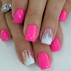 Mani Ideas, Pretty Nail Art Designs, Pink Nail Designs, Short Acrylic Nails Designs, Kandy, Dipped Nails, Hot Nails, Pretty Acrylic Nails, Fancy Nails