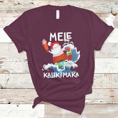 Mele Kalikimaka Surfing Cute Santa Hawaiian Christmas T ShirtOur T-Shirts are custom-made to order and handcrafted to the highest quality standards. ----Product Details---- 5.3 oz., 100% preshrunk cotton. Taped shoulder-to-shoulder. Seamless rib at neck. Coverstitched collar and sleeves. Seamless rib at neck. Processing time: 4 - 7 business days. Shipping time: 3 - 5 business days. Made in the United States. ----Care Instruction---- Machine wash cold. Tumble dry medium. Do not bleach. ----Note---- Please refer to the SIZE CHART for accurate sizing, and allow a slight ±1 inch difference due to manual measurement. Colors may slightly vary due to different lighting conditions. The final product's design may slightly shift in position due to the manual cut and sew procedure. Thank you for cons Hawaiian Christmas, Mele Kalikimaka, Cute Santa, Christmas T Shirt, Christmas Tshirts, Digital Printing, Your Story, 1 Inch, Custom Made