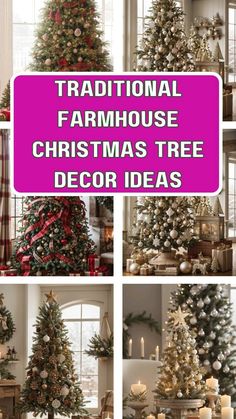 Woodsy Themed Christmas Tree, Simple Rustic Christmas Tree Decorations, Traditional Rustic Christmas Tree, Farmhouse Christmas Tree Simple, Classy Farmhouse Christmas Decor, Southern Rustic Christmas Tree, 2023 Christmas Trees Trends, Farmhouse Themed Christmas Tree, Southern Christmas Trees