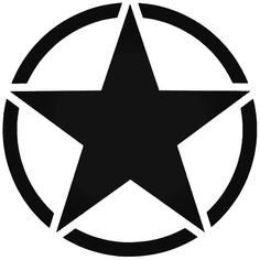 a black and white star in a circle