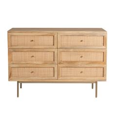 a wooden dresser with four drawers and two legs