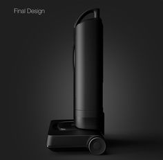 an image of a black object with wheels on it's sides and the words final design above it