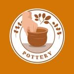 the pottery logo is shown on an orange background