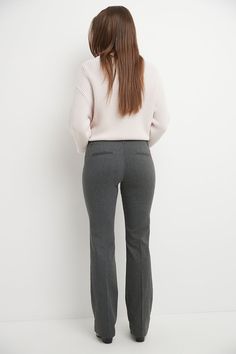 You want to be known for your work but, at the same time, also make a statement with your signature look. These barely bootcut pants let you strike the right balance between flamboyant and subtle. The modern, slightly narrower leg of these pants preserve everything good about the classic bootcut design, while the soft waistband supports and has a slimming effect on your figure. Pair them up with formal or casual tops to easily get the perfect look for any occasion. Faux front and back pockets wi Classic Flare Dress Pants For Workwear, Classic Flare Workwear Bottoms, Classic Flare Pants For Workwear, Classic Flare Pants For Office, Classic Flare Pants For The Office, Classic Office Flare Pants, Tailored Flare Dress Pants For Workwear, Classic Flare Dress Pants For Business Casual, Straight Leg Flares For Workwear In Fall