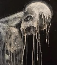 an artistic painting with icicles hanging from it's sides