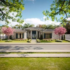 this is an artist's rendering of a modern home in the suburbs of melbourne