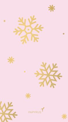 a pink background with gold snowflakes on it and the words pappus