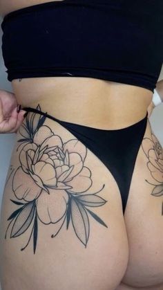 But Cheek Tattoo, Bum Cheek Tattoo Women, Glute Tattoo, Tattoo Under Bum Cheek, Buttcheek Tattoo Women, Art Inspired Tattoos, Bum Tattoo, Hip Tattoos Women, Sunday Service