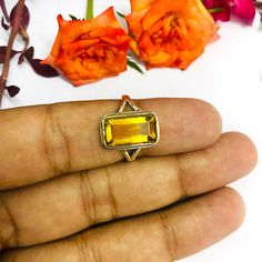 WELCOME IN MY SHOP.. Product Description : - Item Type :- Handmade jewelry Item :- Ring Gemstone :- Natural Citrine Stone Color :- Yellow  Stone Shape :- Rectangle Stone Category :- Cut  Stone Polish :- High Metal :- 925 Sterling Silver Purity :- 925 Parts Per 1000 Plated :- Silver Silver Polish :- High SKU :- MJM268 !! About Citrine !! In ancient times, people believed that citrine gemstones could calm tempers, soothe anger and manifest desires, especially prosperity. To leverage these powers, Egyptians used citrine gemstones as talismans, the ancient Greeks carved iconic images into them, and Roman priests fashioned them into rings. !! Citrine Benefits !! Clarity and Focus: Citrine is said to aid in mental clarity and focus. It may help clear mental fog, improve concentration, and suppor How To Wear Rings, Citrine Ring, Citrine Stone, Yellow Stone, Natural Citrine, Citrine Gemstone, Ring Gemstone, Ring Engagement, Anniversary Ring