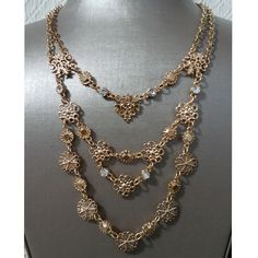 Gorgeous Cascade Of Filigree Intricate Work Accented By Rhinestones. 18" Shortest Length + 3" Extender Xxxviii Jewelry Lookbook, Womens Jewelry Necklace, Beaded Jewelry, Chain Necklace, Gold Necklace, Jewelry Necklaces, Jewelry Making, Women Jewelry, Necklaces