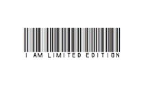 a barcode with the words i am limited edition on it, and an image of a