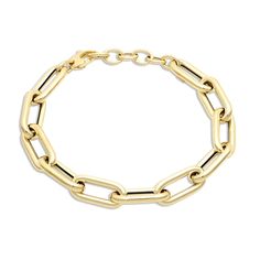 This bold, Italian-made paperclip bracelet is crafted in hollow 14K yellow gold with a high polish finish. The 8-inch bracelet has a 1-inch extender and secures with a lobster clasp. Mens Bracelet Fashion, Paperclip Bracelet, Yellow Gold Bracelet, Retail Therapy, Paper Clip, Fashion Bracelets, Womens Bracelets, Bracelets For Men, Lobster Clasp