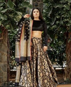 Black Blouse Outfit, Choli Dress, Indian Wedding Wear, Dress Indian Style, Indian Wedding Outfits, Lehenga Designs