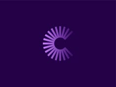 the letter c in purple on a dark background