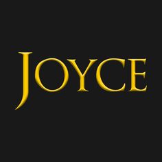 the word joyce in gold on a black background