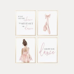 four ballet cards with the words, you get the chance to sit out on dance