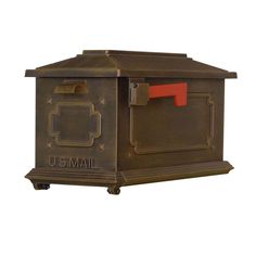 an old style mailbox with the letter u s mail on it