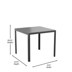 a table with measurements for the top and bottom