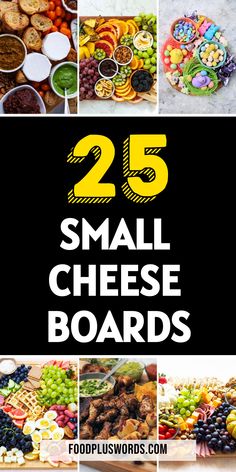 25 small cheese boards with the words, 25 small cheese boards