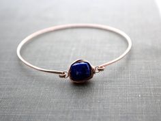 Lapis Lazuli Rose Gold Bracelet Bezel Style Wire by SaressaDesigns Wire Wrapped Rose Gold Bracelet, Rose Gold Wire Wrapped Bracelet, Rose Gold Gemstone Bangle Jewelry, Elegant Hand Wrapped Copper Bangle, Elegant Rose Gold Copper Bangle, Minimalist Hand Wrapped Rose Gold Jewelry, Minimalist Hand-wrapped Rose Gold Jewelry, Rose Gold Copper Bangle, Wrap Bangles