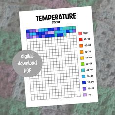 an image of a printable temperature chart for crocheted afghans and blankets