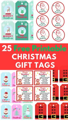 25 free printable christmas gift tags for kids and adults to use on the holidays