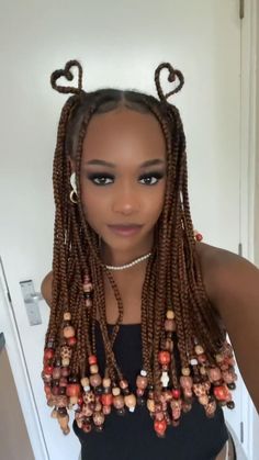 Cute Hairstyles Blackgirl, Hairstyles For Party, Poetic Justice Braids, Big Box Braids Hairstyles, Hair Jewels, Cute Box Braids Hairstyles, Protective Hairstyles Braids, Braids With Beads, Pretty Braided Hairstyles