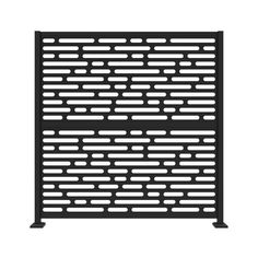 a black and white image of a grill grate on a white background with the words,