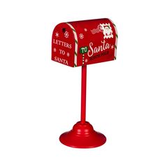 a red mailbox with santa written on it