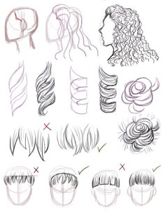 the different types of hair and how to draw them