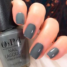 Color Collection from OPI Nail Polish ★ Opi Grey Dip Powder, September Nail Polish Colors, Dark Gray Nail Polish, Opi Gray Nail Polish Gel, Gray Nail Polish Ideas, Opi Suzi Talks With Her Hands, Suzi Talks With Her Hands Opi, Opi Dark Gray Nail Polish