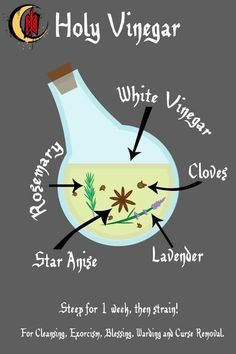 Spiritual Uses Of Vinegar, Witch Potion Recipe, Magick Crafts, Magick Oil, Magickal Herbs, Wiccan Crafts, Hair Magic, Wiccan Magic, Witch Spirituality