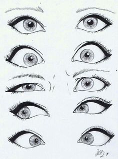 the different types of eyes are shown in this drawing