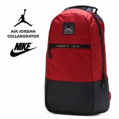 This Backpack Features A Large Main Compartment With A Secure Zip Fastening, The Is The Use Of A Front Pocket For Easy Access To Your Things. The Bag Has A Padded Back And Straps For Added Comfort, With A Handle To The Top For Easy On-Off. Signed Off With The Legendary Air Jordan Jumpman Logo, Delivering Instant Brand Recognition. Adjustable Shoulder Straps Mesh Cushioning Placed On The Back For Support And Comfort Pocket Holding Included On The Side Laptop Sleeve Up To 13" Logo Graphic Print Di University Red Everyday Backpack, Functional Red Standard Backpack, Red Functional Standard Backpack, University Red Backpack For Everyday Use, Red Bag For Back To School Streetwear, Red Bags For Back To School Streetwear, Red Backpack For Streetwear, University Red Travel Backpack, Red Backpack With Zipper Closure For Outdoor Activities