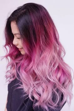 Pastel Hair Ombre, Lavender Hair Ombre, Pink And Purple Hair, Long Pink Hair, Pink Ombre Hair, Purple Ombre Hair, Hair Color Pastel, Trendy Hair Color