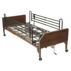 Drive Medical Ultra Light Full Electric Bed with Half Length Side Rails in homecare setting 9 Volt Battery, Low Bed, Bed End, Hospital Bed, Eclectic Bedroom, The Patient, Full Bed, Mattress Springs, Bed Styling