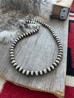 All 10mm Navajo Style Pearl Necklace ~ Choose Length ~ Bold & Beautifu – Navajo Pearls Ranch Rustic Silver Jewelry With Round Beads, Rustic Jewelry With Polished Round Beads, Navajo Pearls Necklace, Style Pearl Necklace, Western Fashion Jewelry, Cowgirl Accessories, Navajo Necklace, Navajo Pearls, Navajo Style