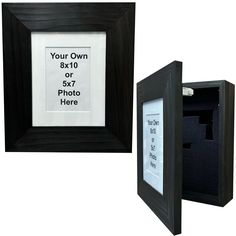 a black and white photo frame with an inscription on the front that says your own 8x10 or 6x7 photo here