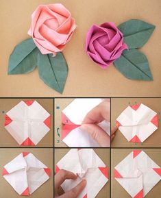 step by step instructions on how to make origami flowers