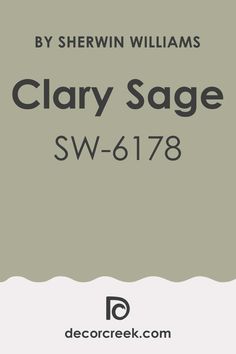 the cover for clay sage sw - 618 by shewin williams, with an image of