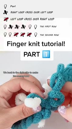 the finger knit pattern is being used to make an animal