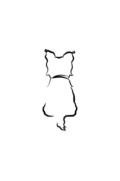 a black and white drawing of a cat