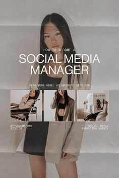 an advertisement for a social media manager