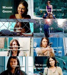 Knowing About Maggie Greene #TWD Walking Dead Characters, Devious Maids, The Zombies, Hemlock Grove, Walking Dead Memes, The Day Will Come