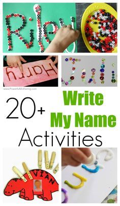 the words write my name activities are shown with pictures of letters and numbers on them