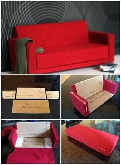 the instructions for how to make a sofa out of cardboard