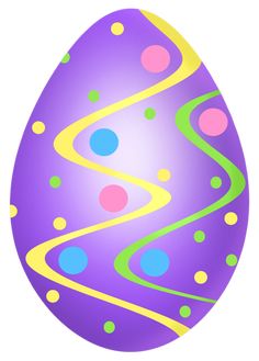 an easter egg with colorful swirls and dots