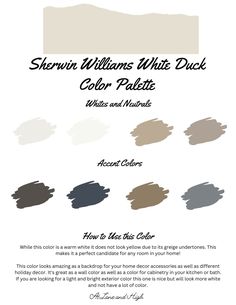 sherylin williams white duck color palettes for the walls and floors in your home