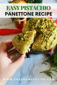 Are you after a new Christmas dessert recipe? looking for an easy panettone recipe? This easy pistachio panettone recipe will be the perfect Christmas dessert recipe. This easy Christmas recipe is filled with pistachio cream, a tasty Christmas dessert recipe to serve your guests. Check out how to make this quick panettone Christmas dessert recipe now on the blog! Baking Pistachio, Pistachio Marzipan Recipe, Pistachio Cream Recipe, 12 Tomatoes Pistachio Bread, Pistachio Frangipane, Panatone Bread, Pistachio Panettone, Palest Pistachio, Madelines Recipe