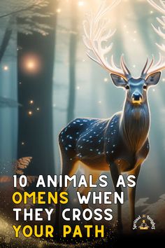 an animal with the words 10 animals as omens when they cross your path